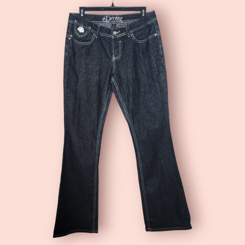 Vintage Y2k mcbling House of Dereon Dark wash boocut jeans size 9/10 hiphop